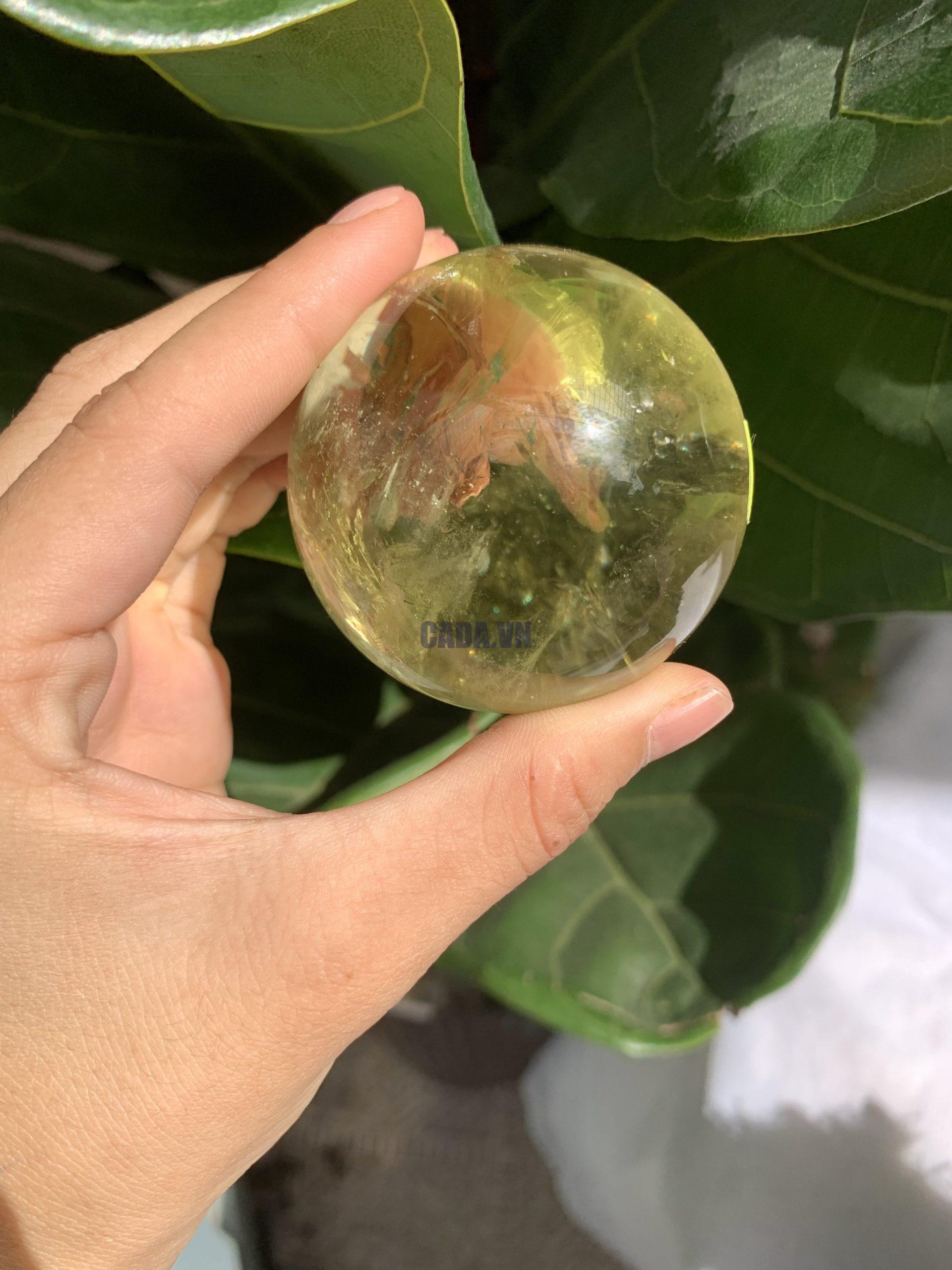 BI CẦU THẠCH ANH VÀNG – Citrine Sphere KL: 0,234 KG; ĐK: 5,5 cm (V11)