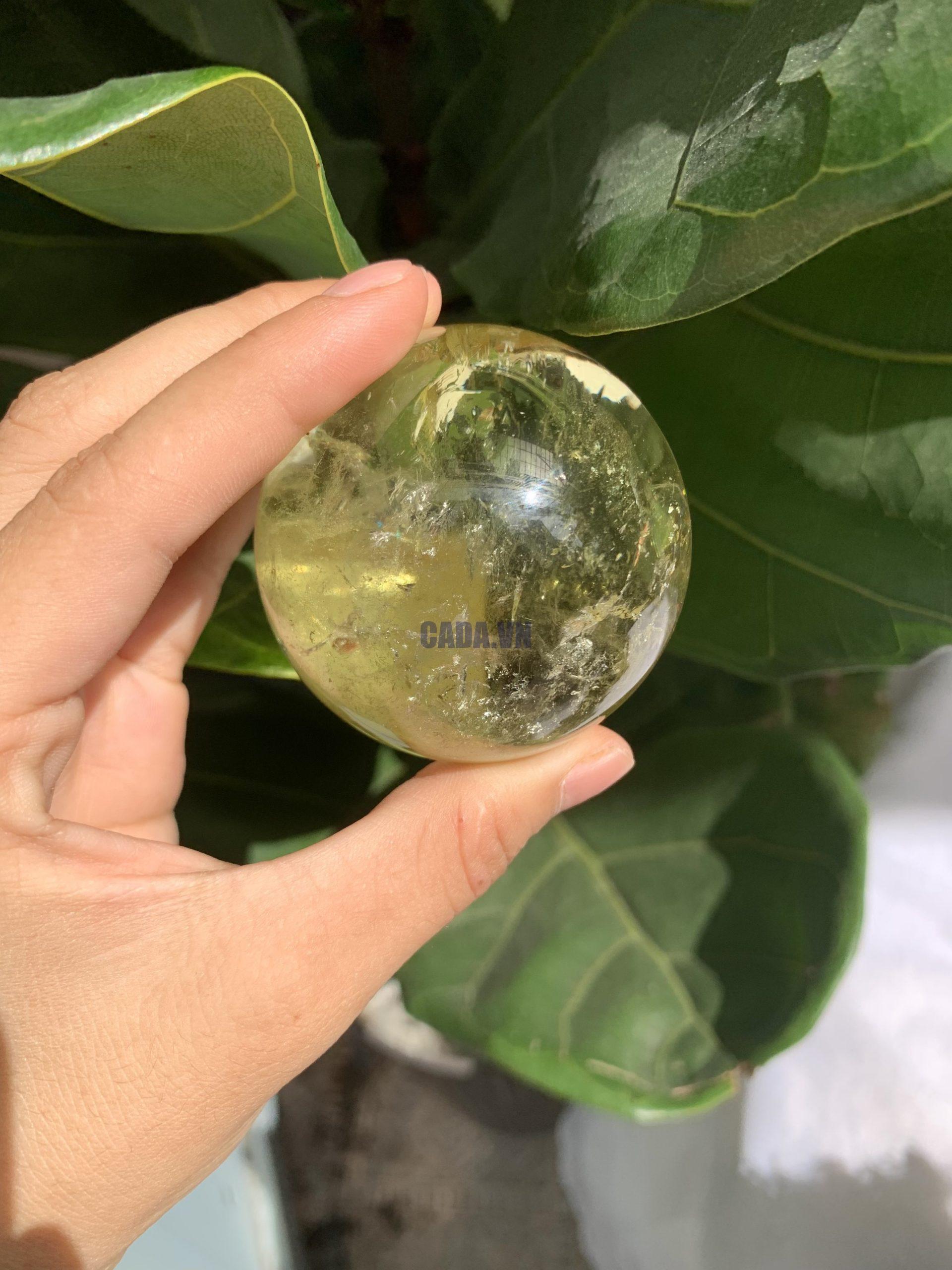 BI CẦU THẠCH ANH VÀNG – Citrine Sphere KL: 0,234 KG; ĐK: 5,5 cm (V11)