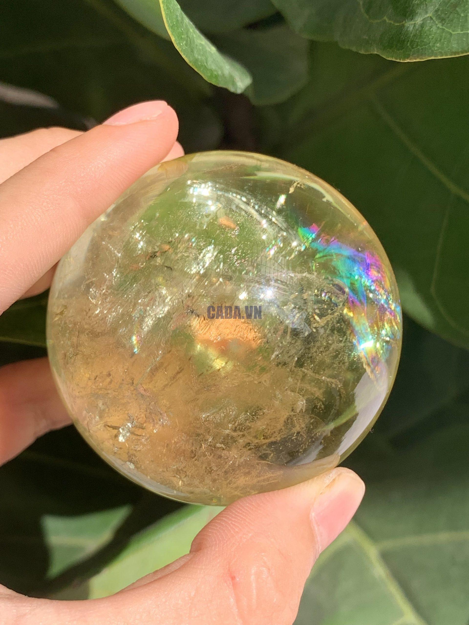 BI CẦU THẠCH ANH VÀNG – Citrine Sphere KL: 0,234 KG; ĐK: 5,5 cm (V11)