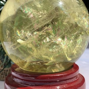 BI CẦU THẠCH ANH VÀNG – Citrine Sphere KL: 0,714 KG; ĐK: 7,9 cm (V27)