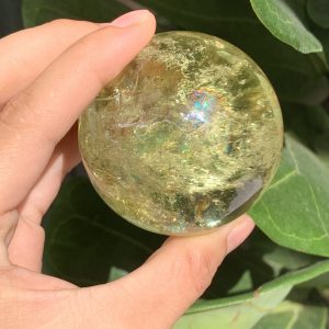 BI CẦU THẠCH ANH VÀNG – Citrine Sphere KL: 0,23 KG; ĐK: 5,5 cm (V14)