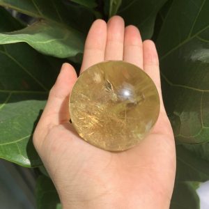 BI CẦU THẠCH ANH VÀNG – Citrine Sphere KL: 0,23 KG; ĐK: 5,5 cm (V14)
