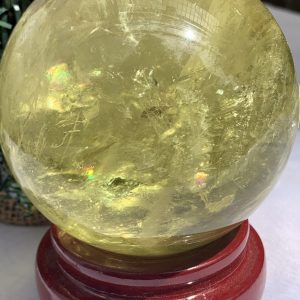BI CẦU THẠCH ANH VÀNG – Citrine Sphere KL: 0,876 KG; ĐK: 8,6 cm (V31)
