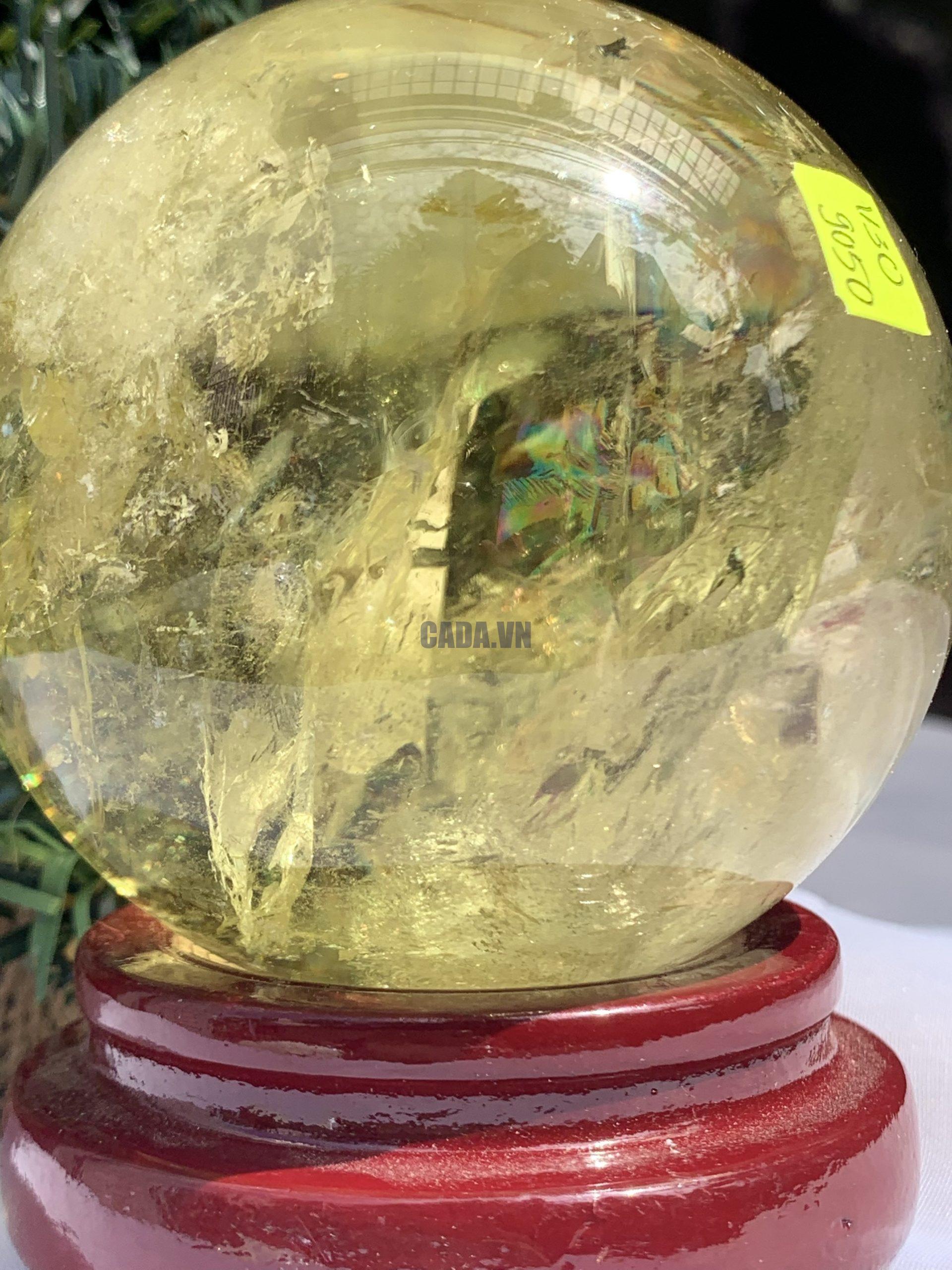 BI CẦU THẠCH ANH VÀNG – Citrine Sphere KL: 0,754 KG; ĐK: 8,2 cm (V30)