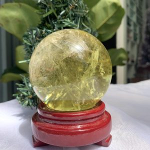 BI CẦU THẠCH ANH VÀNG – Citrine Sphere KL: 0,566 KG; ĐK: 7,4 cm (V28)