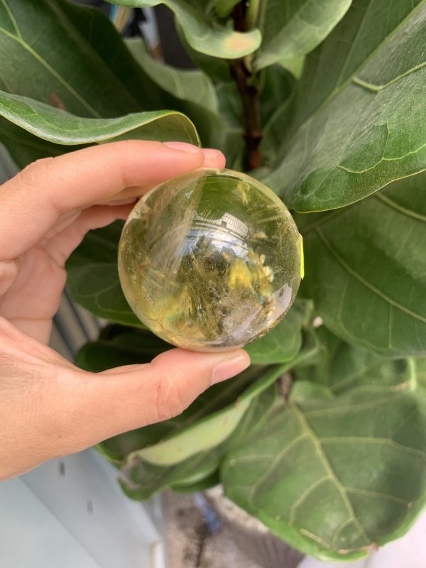 BI CẦU THẠCH ANH VÀNG – Citrine Sphere KL: 0,218 KG; ĐK: 5,3 cm (V13)
