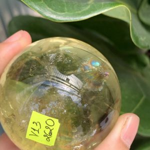 BI CẦU THẠCH ANH VÀNG – Citrine Sphere KL: 0,218 KG; ĐK: 5,3 cm (V13)