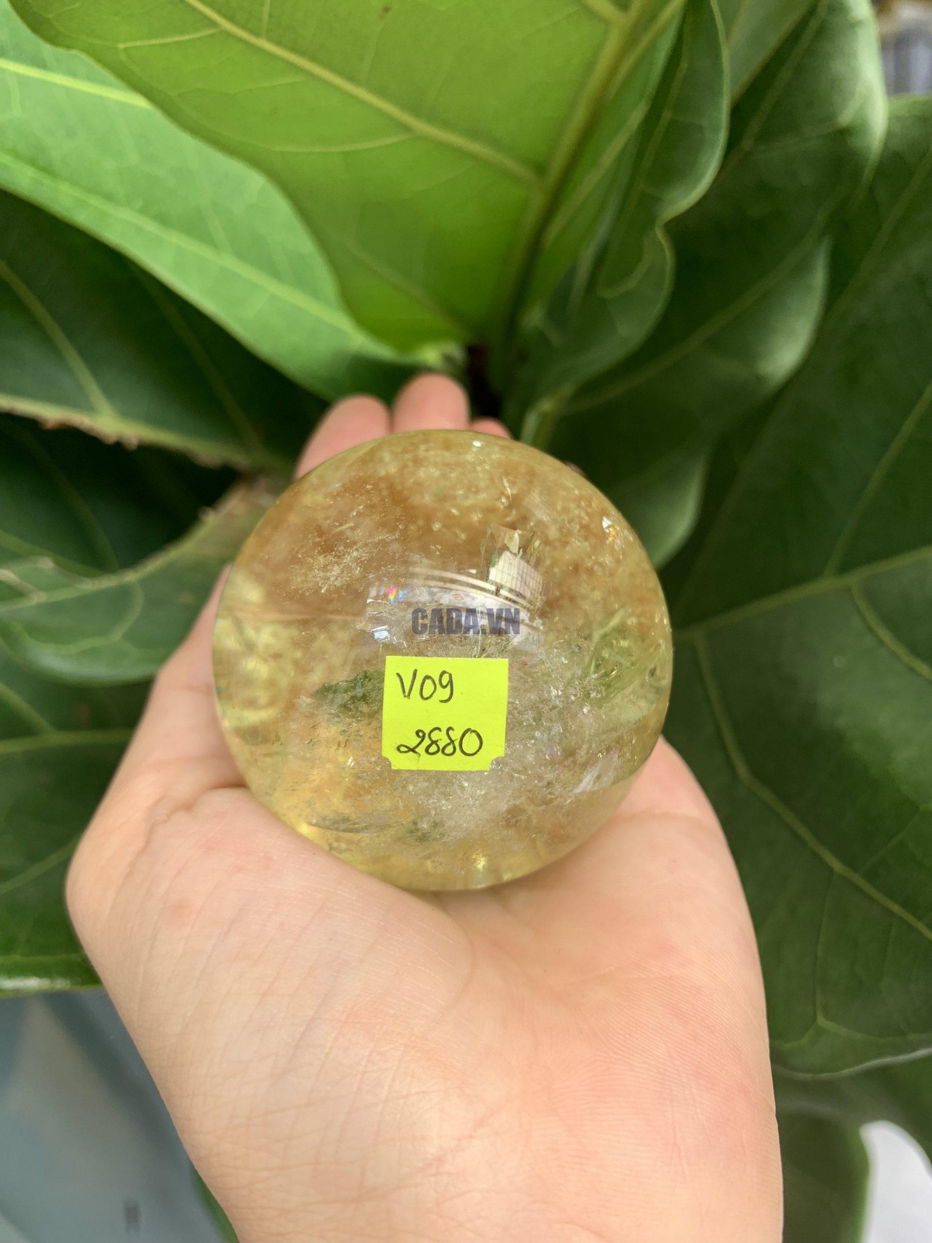 BI CẦU THẠCH ANH VÀNG – Citrine Sphere KL: 0,24 KG; ĐK: 5,5 cm (V09)