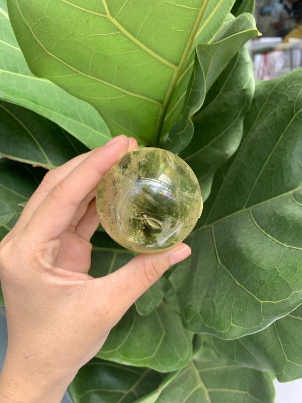 BI CẦU THẠCH ANH VÀNG – Citrine Sphere KL: 0,24 KG; ĐK: 5,5 cm (V09)
