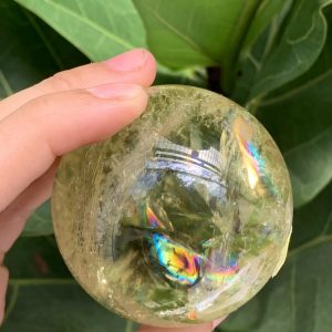 BI CẦU THẠCH ANH VÀNG – Citrine Sphere KL: 0,24 KG; ĐK: 5,5 cm (V09)
