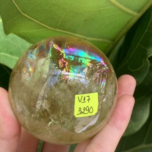 BI CẦU THẠCH ANH VÀNG – Citrine Sphere KL: 0,274 KG; ĐK: 5,8 cm (V17)