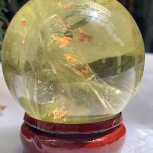 BI CẦU THẠCH ANH VÀNG – Citrine Sphere KL: 0,464 KG; ĐK: 6,9 cm (V25)