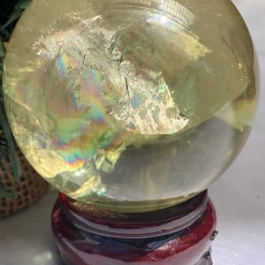 BI CẦU THẠCH ANH VÀNG – Citrine Sphere KL: 0,35 KG; ĐK: 6,3 cm (V24)