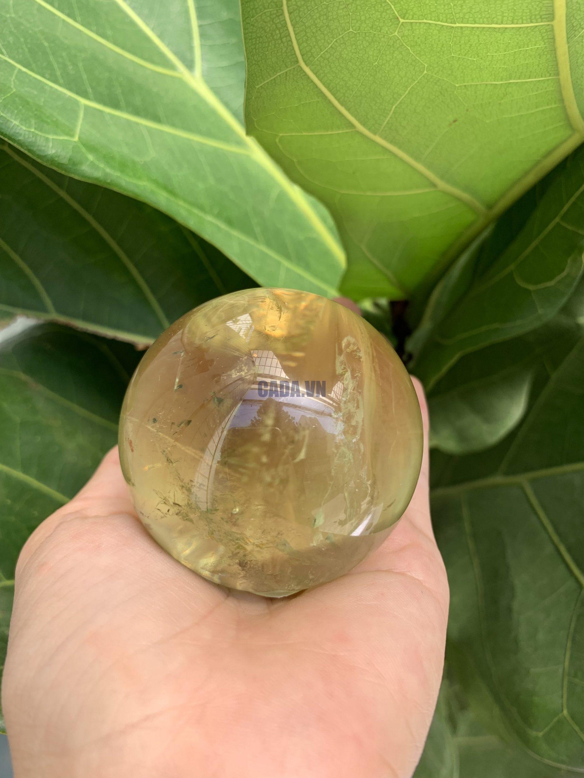 BI CẦU THẠCH ANH VÀNG – Citrine Sphere KL: 0,268 KG; ĐK: 5,7 cm (V18)