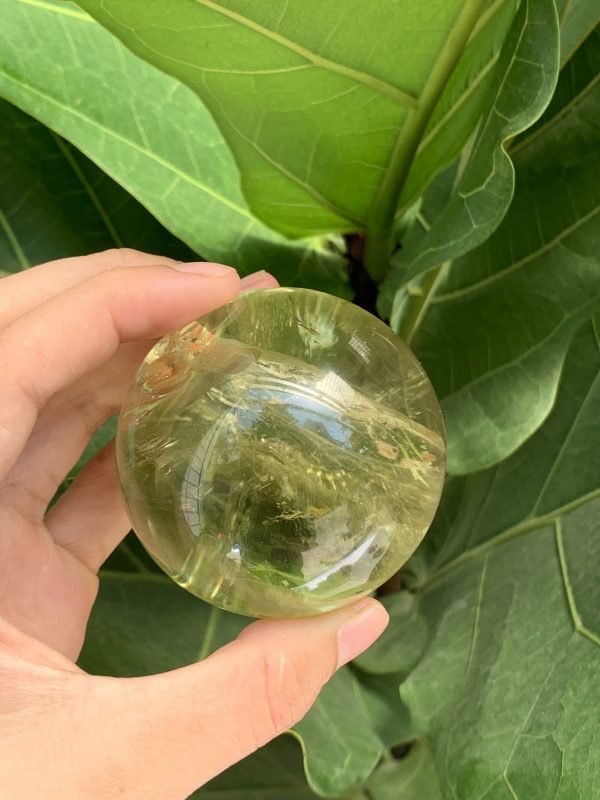 BI CẦU THẠCH ANH VÀNG – Citrine Sphere KL: 0,268 KG; ĐK: 5,7 cm (V18)