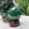Bi cầu đá Lông Công – Đá Khổng Tước – Malachite Sphere, ĐK: 5.8 CM, KL: 0.4 KG (MLC56)