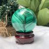 Bi cầu đá Lông Công – Đá Khổng Tước – Malachite Sphere, ĐK: 5.6 CM, KL: 0.36 KG (MLC39)