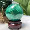 Bi cầu đá Lông Công – Đá Khổng Tước – Malachite Sphere, ĐK: 5.5 CM, KL: 0.338 KG (MLC50)