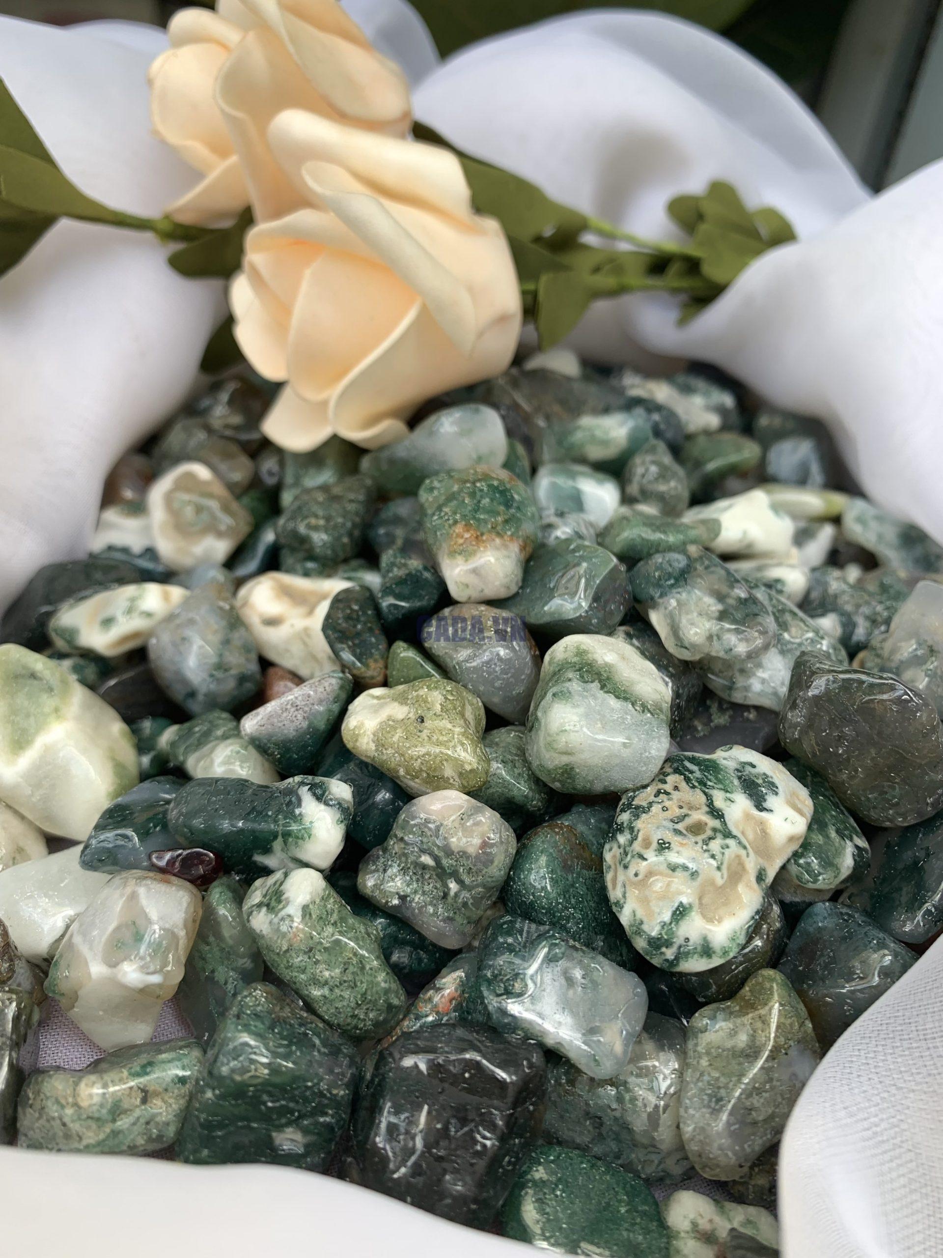 ĐÁ VỤN MÃ NÃO RÊU - MOSS AGATE | ĐÁ VỤN PHONG THỦY