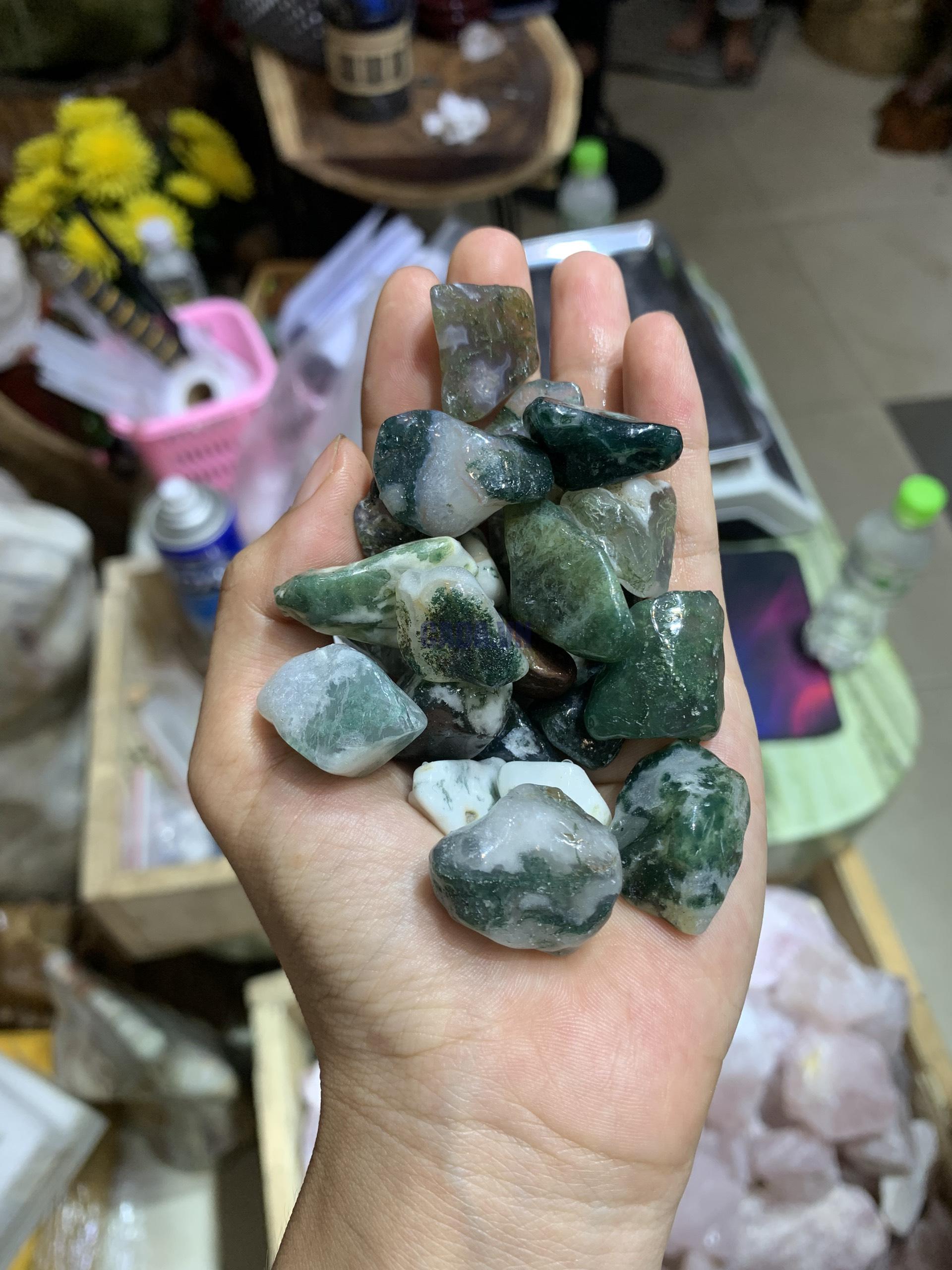 ĐÁ VỤN MÃ NÃO RÊU - MOSS AGATE | ĐÁ VỤN PHONG THỦY