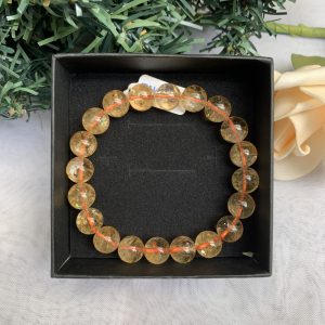Vòng tay phong thủy đá Thạch Anh Vàng – Citrine- Size 8mm – Vòng Đơn | CADA DECOR