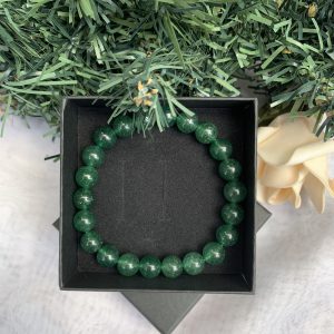 Vòng tay phong thủy đá Thạch Anh Dâu Xanh – Green Strawberry Quartz – size 8-10mm – Vòng Đơn | CADA DECOR
