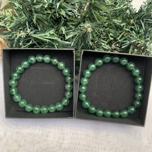 Vòng tay phong thủy đá Thạch Anh Dâu Xanh – Green Strawberry Quartz – size 8-10mm – Vòng Đơn | CADA DECOR