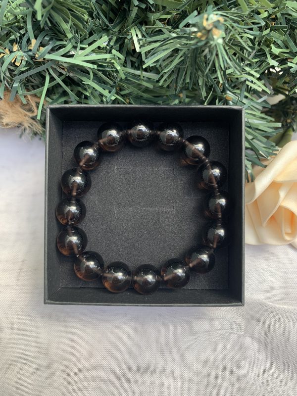 Vòng tay phong thủy đá Thạch Anh Khói – Smoky Quartz – size 8-10-12mm – Vòng Đơn | CADA DECOR