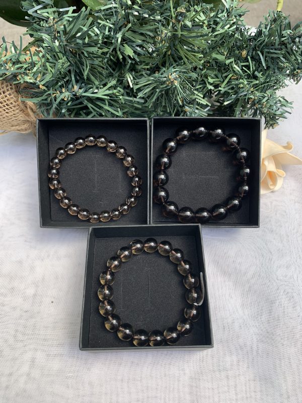 Vòng tay phong thủy đá Thạch Anh Khói – Smoky Quartz – size 8-10-12mm – Vòng Đơn | CADA DECOR