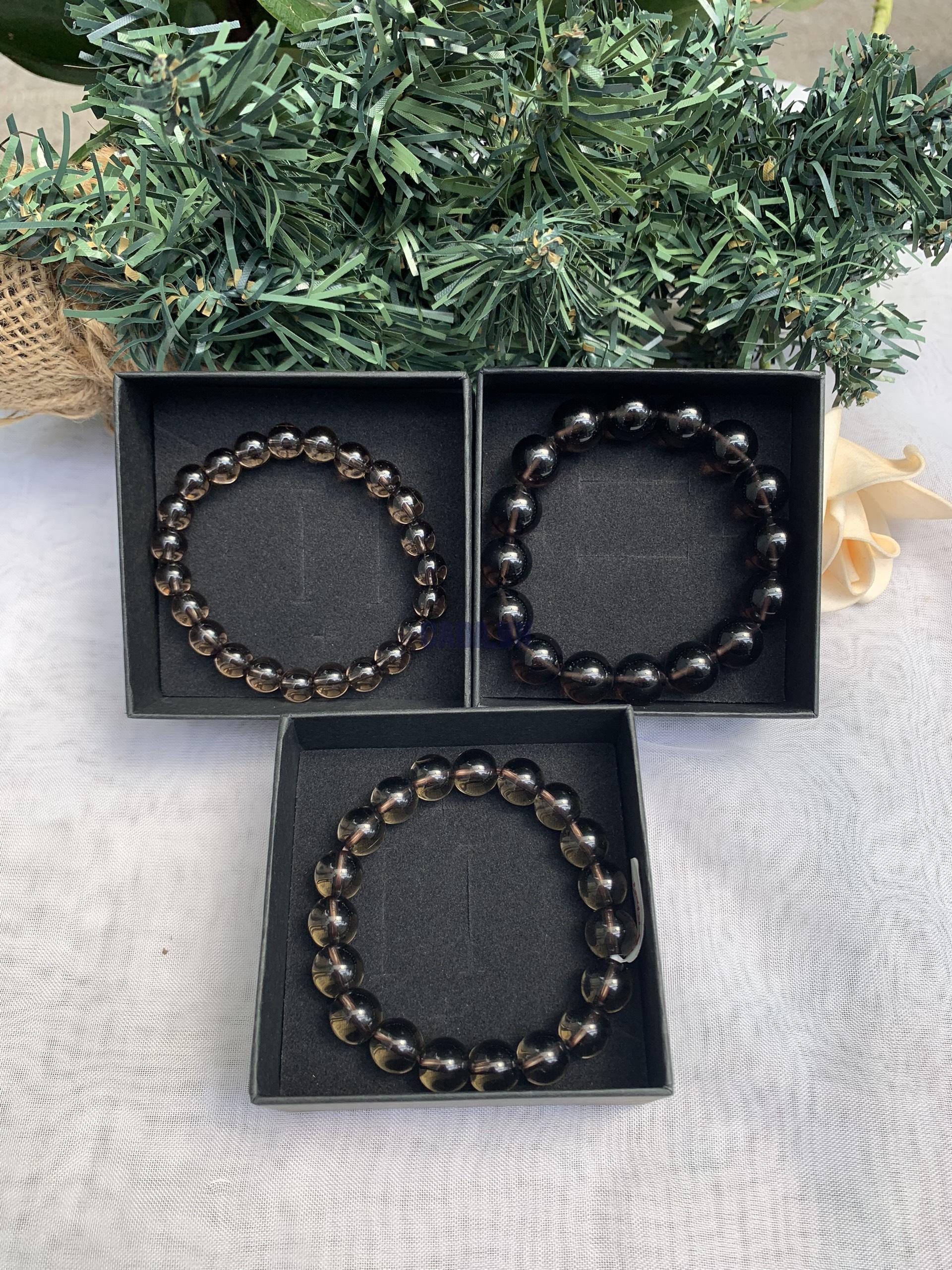 Vòng tay phong thủy đá Thạch Anh Khói – Smoky Quartz – size 8-10-12mm – Vòng Đơn | CADA DECOR