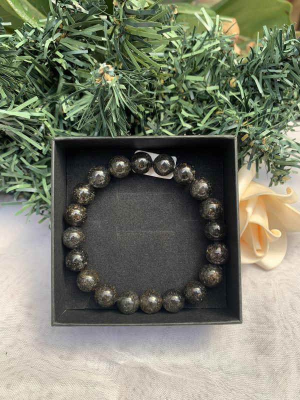Vòng tay phong thủy đá Thạch Anh Tóc Đen – Black Rutilated Quartz – size 8-10-mm – Vòng Đơn | CADA DECOR