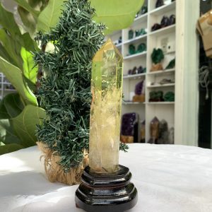 TRỤ THẠCH ANH VÀNG ÁM KHÓI -CITRINE SMOKY QUARTZ POINT- KT: 17,3 x 3,5 CM KL: 0.250 KG (TK25)