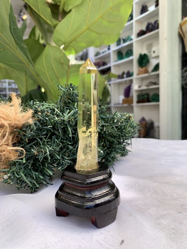 TRỤ THẠCH ANH VÀNG ÁM KHÓI -CITRINE SMOKY QUARTZ POINT- KT: 13,8 x 2,5 CM KL: 0.115 KG (TK20)
