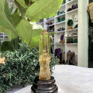 TRỤ THẠCH ANH VÀNG ÁM KHÓI -CITRINE SMOKY QUARTZ POINT- KT: 15,8 x 3 CM KL: 0.175 KG (TK22)