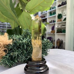 TRỤ THẠCH ANH VÀNG ÁM KHÓI -CITRINE SMOKY QUARTZ POINT- KT: 15,8 x 3 CM KL: 0.175 KG (TK22)