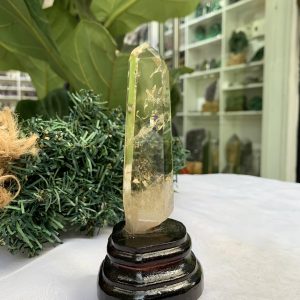 TRỤ THẠCH ANH VÀNG ÁM KHÓI -CITRINE SMOKY QUARTZ POINT- KT: 14,5 x 3 CM KL: 0.130 KG (TK27)