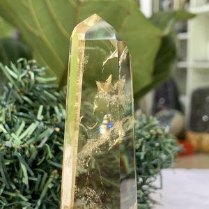 TRỤ THẠCH ANH VÀNG ÁM KHÓI -CITRINE SMOKY QUARTZ POINT- KT: 14,5 x 3 CM KL: 0.130 KG (TK27)