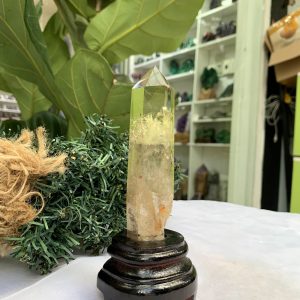 TRỤ THẠCH ANH VÀNG ÁM KHÓI -CITRINE SMOKY QUARTZ POINT- KT: 15,4 x 3,3 CM KL: 0.185 KG (TK23)