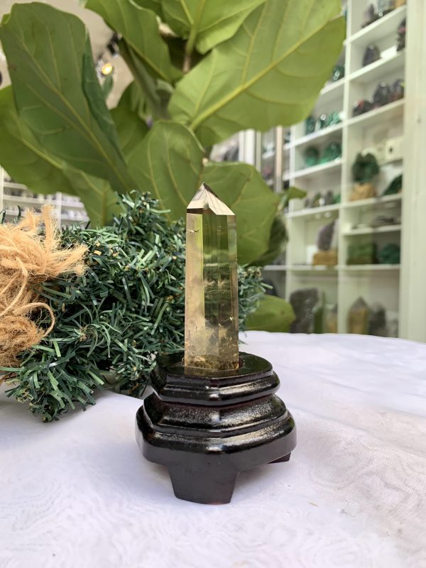 TRỤ THẠCH ANH VÀNG ÁM KHÓI -CITRINE SMOKY QUARTZ POINT- KT: 11,8 x 3 CM KL: 0.155 KG (TK28)