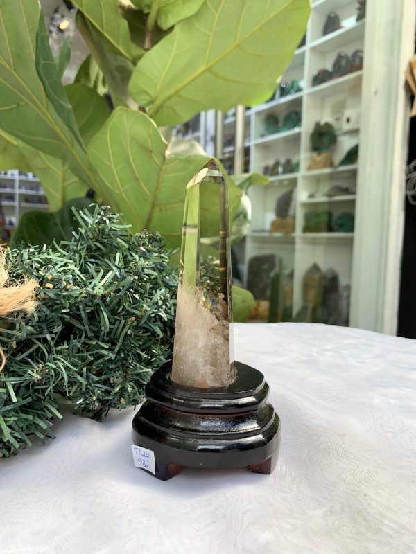 TRỤ THẠCH ANH VÀNG ÁM KHÓI -CITRINE SMOKY QUARTZ POINT- KT: 15,2 x 3,7 CM KL: 0.245 KG (TK24)