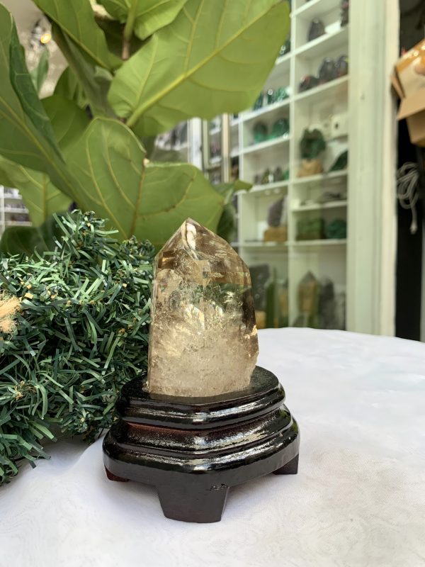 TRỤ THẠCH ANH VÀNG ÁM KHÓI -CITRINE SMOKY QUARTZ POINT- KT: 12,3 x 6,2 CM KL: 0.425 KG (TK12)