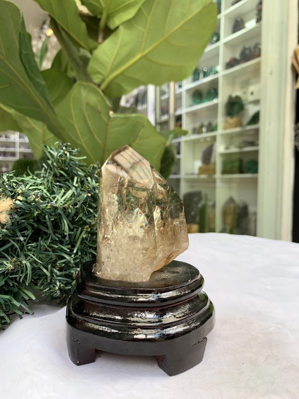 TRỤ THẠCH ANH VÀNG ÁM KHÓI -CITRINE SMOKY QUARTZ POINT- KT: 12,3 x 6,2 CM KL: 0.425 KG (TK12)