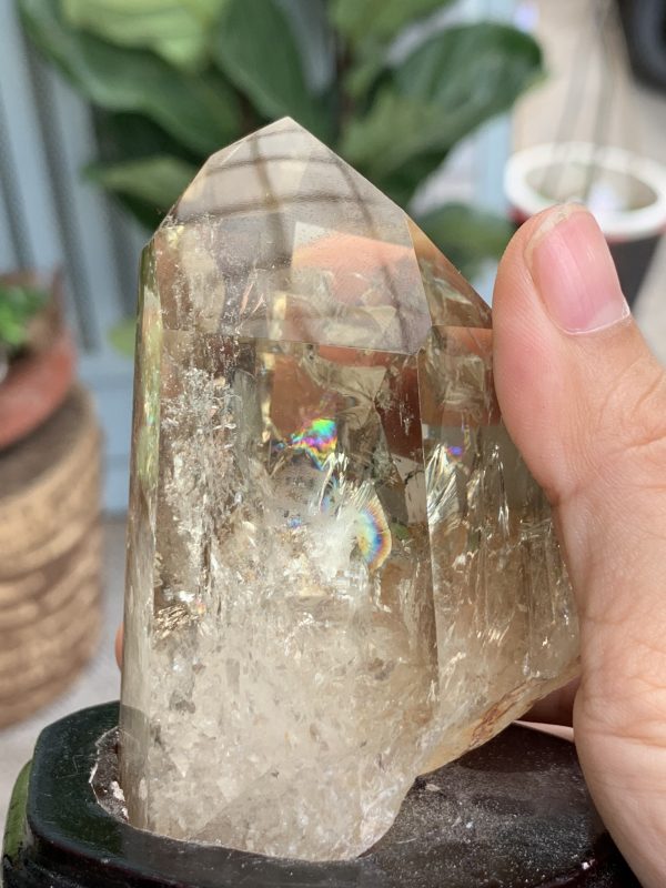 TRỤ THẠCH ANH VÀNG ÁM KHÓI -CITRINE SMOKY QUARTZ POINT- KT: 12,3 x 6,2 CM KL: 0.425 KG (TK12)