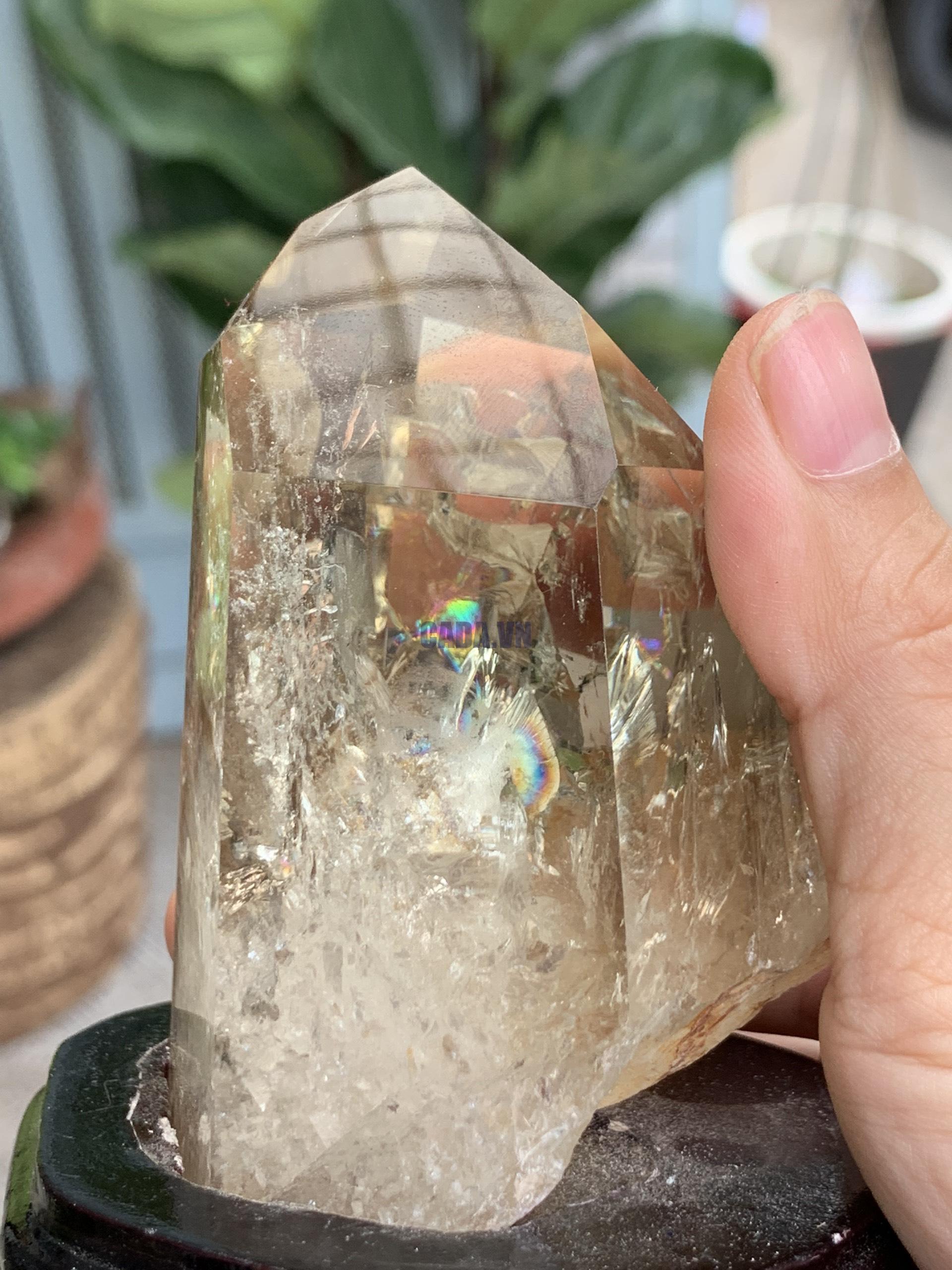 TRỤ THẠCH ANH VÀNG ÁM KHÓI -CITRINE SMOKY QUARTZ POINT- KT: 12,3 x 6,2 CM KL: 0.425 KG (TK12)
