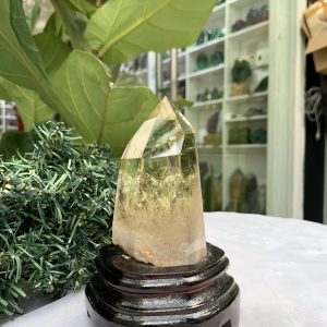 TRỤ THẠCH ANH VÀNG ÁM KHÓI -CITRINE SMOKY QUARTZ POINT- KT: 14,2 x 6,3 CM KL: 0.525 KG (TK18)