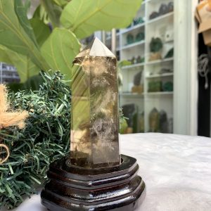 TRỤ THẠCH ANH VÀNG ÁM KHÓI -CITRINE SMOKY QUARTZ POINT- KT: 15,2 x 4,6 CM KL: 0.380 KG (TK15)