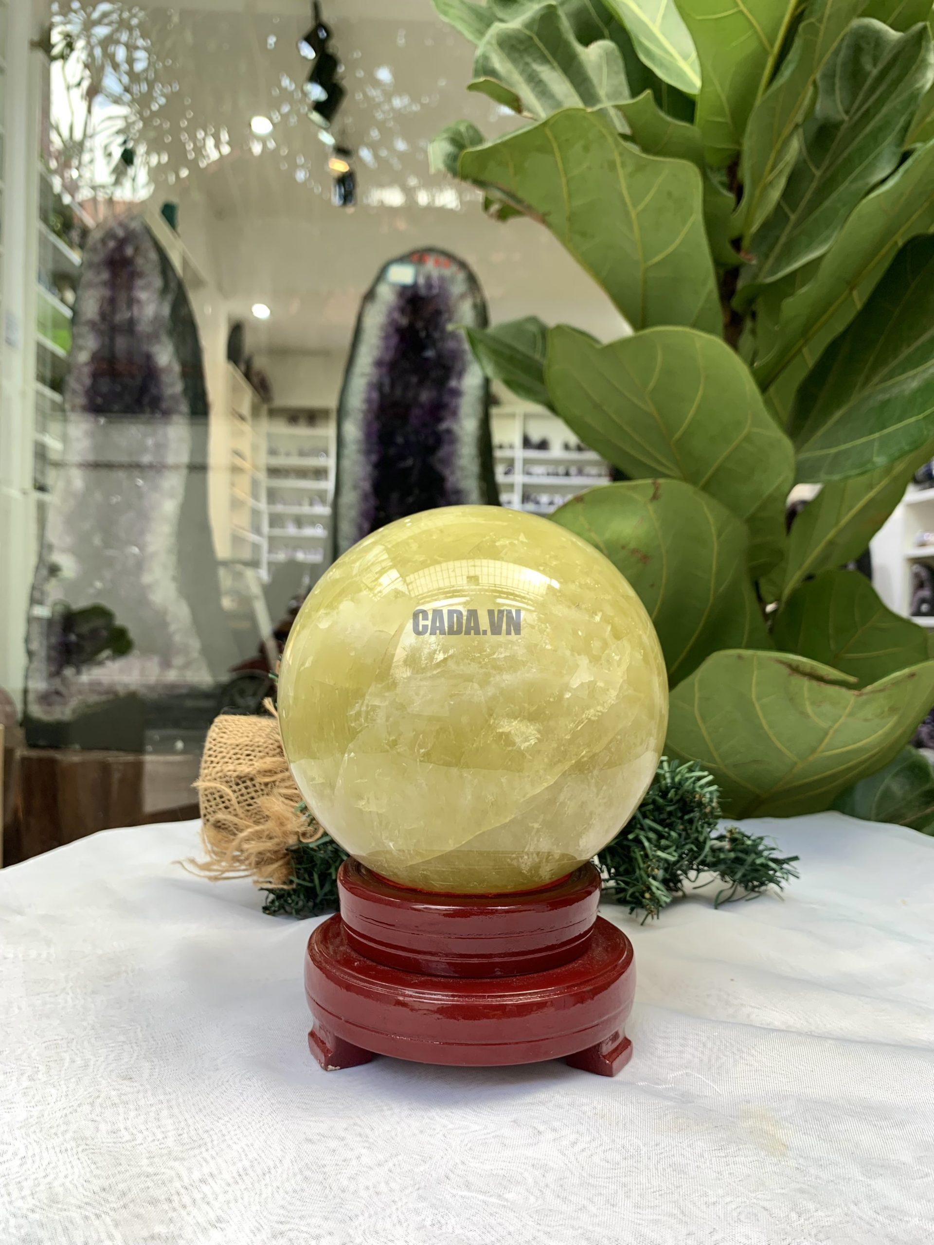 Bi cầu Thạch Anh Vàng – Citrine Sphere (BV72)