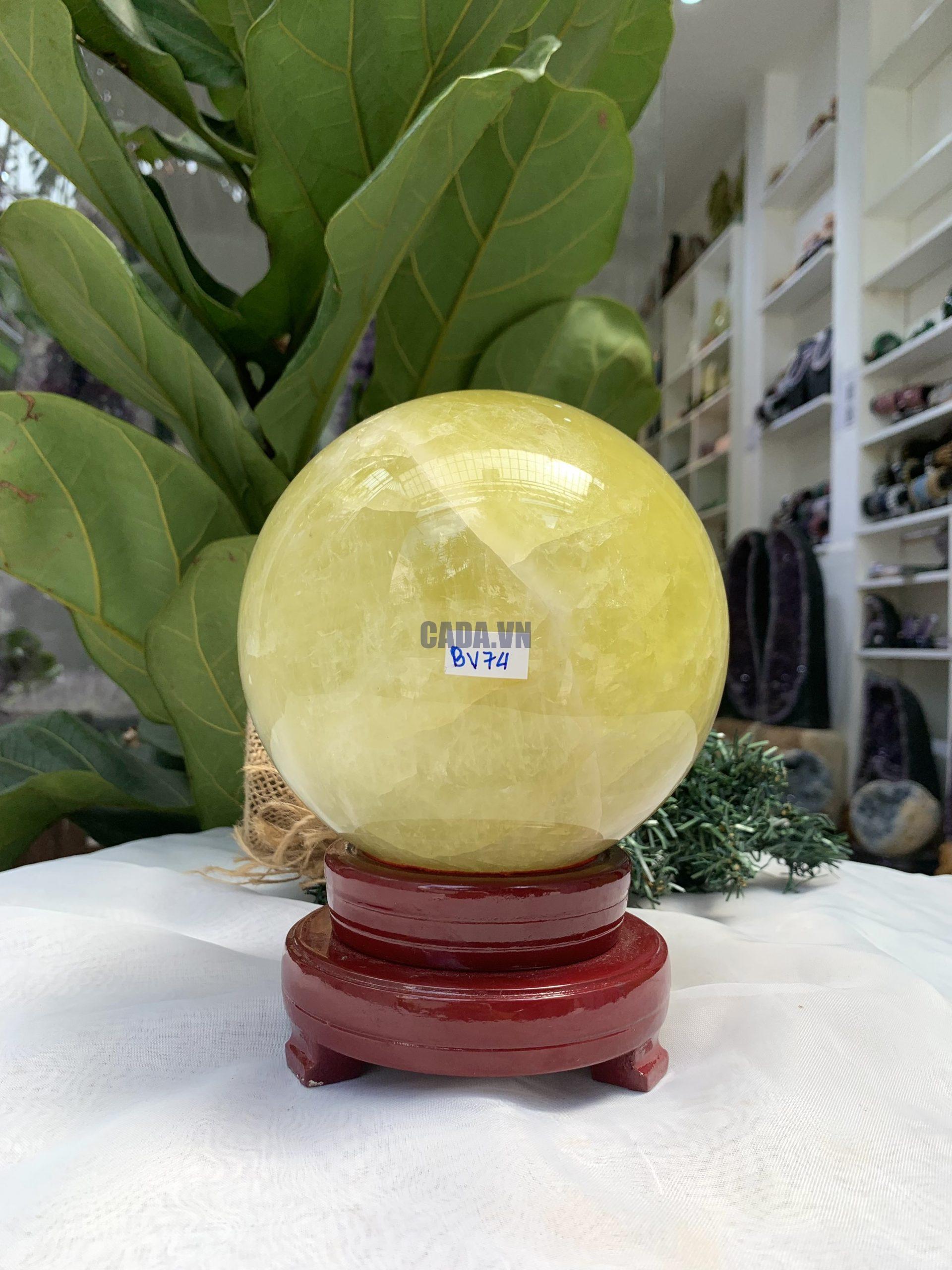 Bi cầu Thạch Anh Vàng – Citrine Sphere (BV74) 