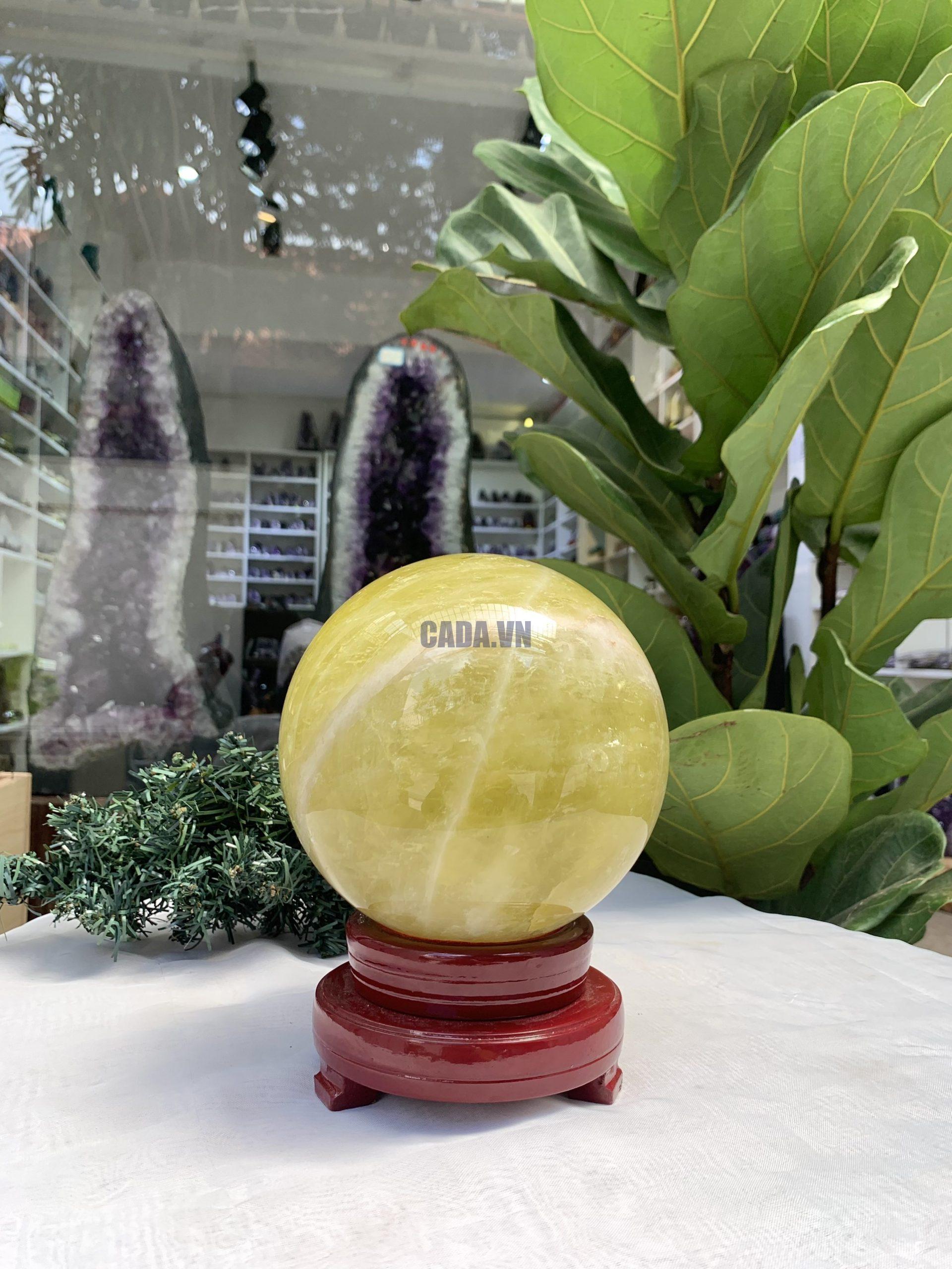 Bi cầu Thạch Anh Vàng – Citrine Sphere (BV74)
