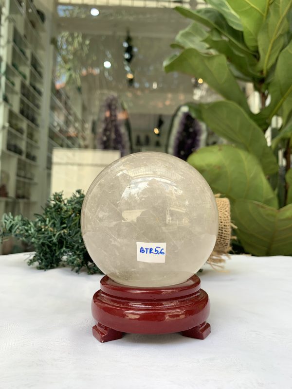 QUẢ CẦU PHONG THỦY THẠCH ANH TRẮNG ĐK: 8,8CM KL: 0,995KG MS: BTR56